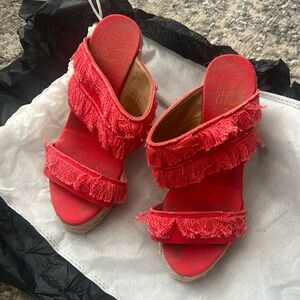 Pink Wedges with Fringe